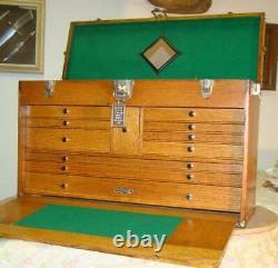 Vintage 26 inch 11 drawer GERSTNER Tiger Oak Chest, a 052 Unit, Restored. Superb