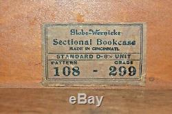 Vintage 4 Section Globe Wernicke Tiger Stripe Oak Barrister Bookcase With Base