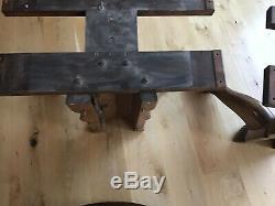 Vintage Antique 1900s Tiger Oak Dining Table 4 Leaves Claw Foot 48 Expands 96