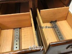 Vintage Antique MACEY(Warnicke) Dark Tiger Oak 4 drawer file cabinet(KEEE)