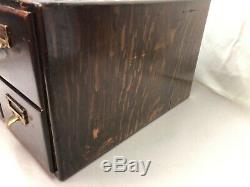 Vintage Antique MACEY(Warnicke) Dark Tiger Oak 4 drawer file cabinet(KEEE)