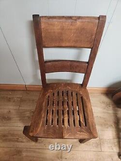 Vintage Antique Student Mission Tiger Oak Wood School Chair