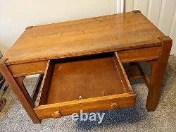Vintage Antique Tiger Oak Library Table Desk Excellent Condition