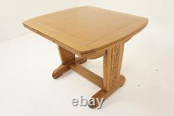 Vintage Art Deco Tiger Oak Pull Out Draw Leaf Kitchen Table Scotland 1930 H1254