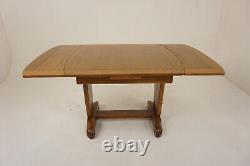 Vintage Art Deco Tiger Oak Pull Out Draw Leaf Kitchen Table Scotland 1930 H1254