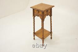 Vintage Barley Twist Tiger Oak Plant Stand Jardiniere Stand, Scotland 1910 H1269