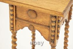 Vintage Barley Twist Tiger Oak Plant Stand Jardiniere Stand, Scotland 1910 H1269