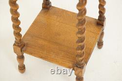 Vintage Barley Twist Tiger Oak Plant Stand Jardiniere Stand, Scotland 1910 H1269