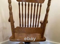 Vintage Custom Carved Red Tiger Oak Chair