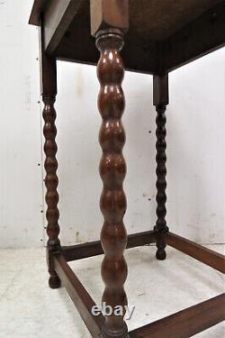 Vintage English Tiger Oak Accent Table or Side Table