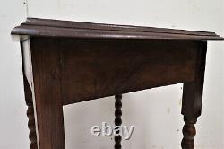 Vintage English Tiger Oak Accent Table or Side Table