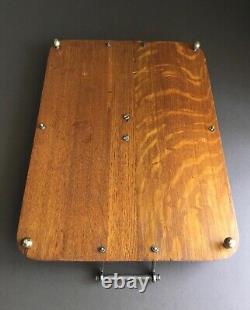 Vintage English Tiger Oak Serving Tray by Walker & Hall with Silverplate Hallmarks