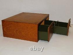 Vintage Globe Wernicke Tiger Oak 2 Drawer Card Catalog Cabinet Wooden Drawers