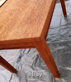 Vintage Golden Tiger Oak Library Table with Two Drawers