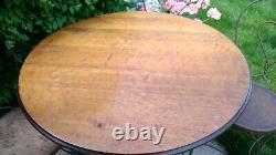 Vintage Ice Cream Parlor Table & Chairs Tiger Oak 36 Table Iron Heart Design