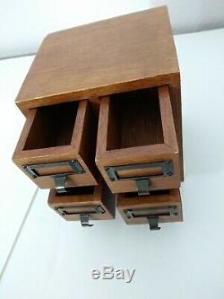 Vintage Library 4 Drawer Card Catalogue File Cabinet