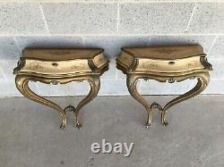 Vintage Louie XV Style French Wall Mounted Console Tables A -pair