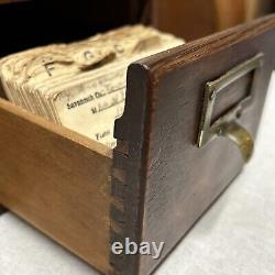 Vintage Melton Rhodes Office 2 Drawer Oak Wood Card File Cabinet Recipe Box