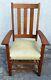 Vintage Signed Limbert Arts & Crafts Mission Tall Chair Tiger Oak Armchair