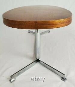 Vintage Teak Coffee Table Surfboard Chrome Spider Legs Knoll Style Mid-Century