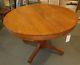 Vintage Tiger Oak Pedestal Dining Table Round 48 Diam 31.5 Tall