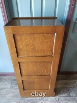 Vintage Tiger Oak Quarter Sawn Solid Wood File Cabinet 3 drawer 15 x21 45 OLD