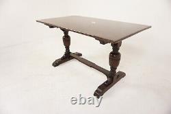 Vintage Tiger Oak Refectory Dining Table, Writing Table, Scotland 1920, H1023