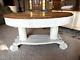 Vintage Tiger Sawn Oak Oval Library-coffee Table