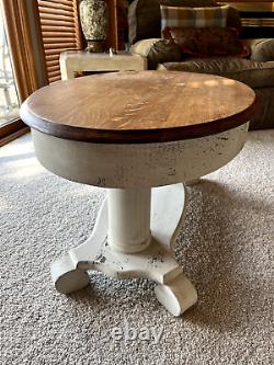 Vintage Tiger Sawn Oak Oval Library-Coffee Table