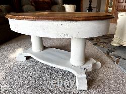 Vintage Tiger Sawn Oak Oval Library-Coffee Table