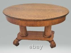Vintage Victorian American Tiger Oak Oval Coffee Table Circa 1900's