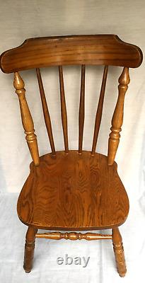 Vintage Virginia House Solid Tiger Oak Spindle Dining Chair 1086 Rare