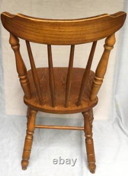Vintage Virginia House Solid Tiger Oak Spindle Dining Chair 1086 Rare