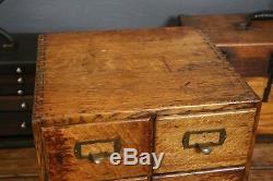 Vintage industrial dovetail 6 drawer library card catalog Tiger Oak file cabinet