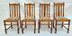 Vtg Barley Twist Set Of 4 Tiger Oak English Dining / Kitchen Chairs Restored