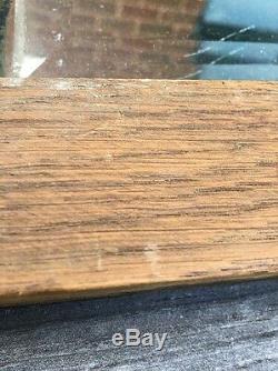 Vtg Tiger Oak American Chestnut Wood Plate Glass Beveled Mirror Antique 21