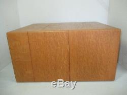 Vtg. Tiger Oak Wood Wooden 4 Drawer Desk Top Filing Cabinet 13 x 17 x 9