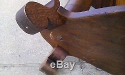 Vtg Tiger / Quatersawn OVAL OAK LIBRARY TABLE Parlor Lamp Plant TABLE
