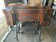 White Family Rotary Sewing Machine Antique C1880-1883 In Tiger Oak Cabinet Work