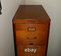 Wabash Cabinet Co Antique Tiger Oak 4 Drawer Letter File Cabinet C1900 Original