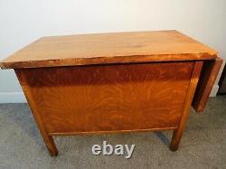 Writing Desk Sewing Table Junior Sz 36W Rare 1930s Antique Tiger Stripe Oak HOT